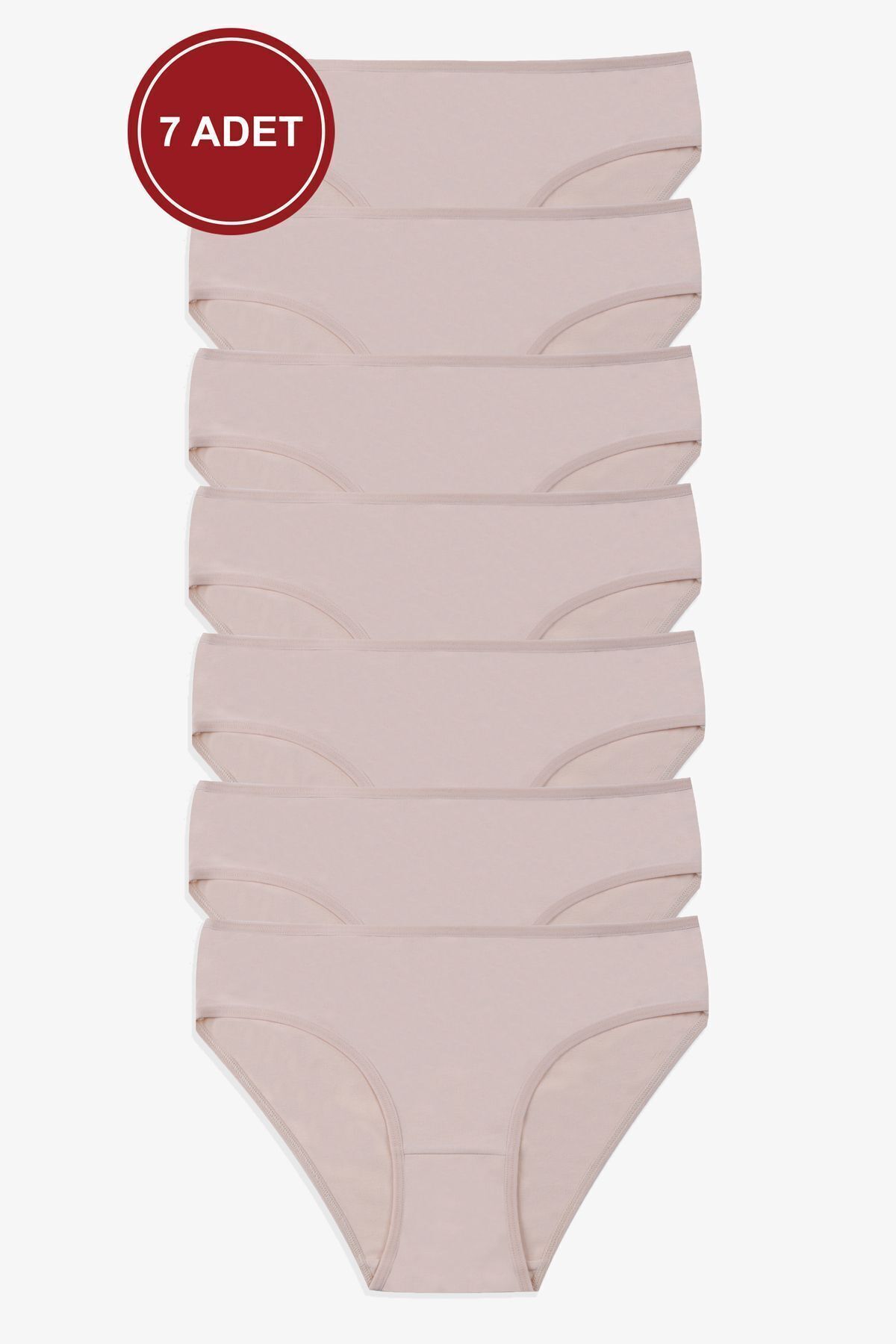 Kadın 7'li Likralı Külot Ten - XL