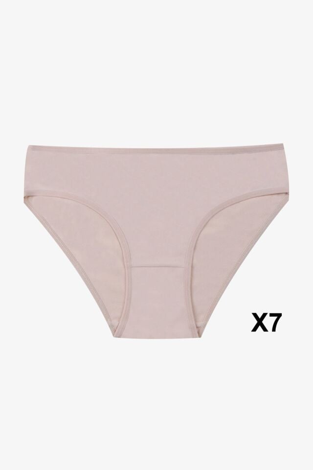 Kadın 7'li Likralı Külot Ten - XL