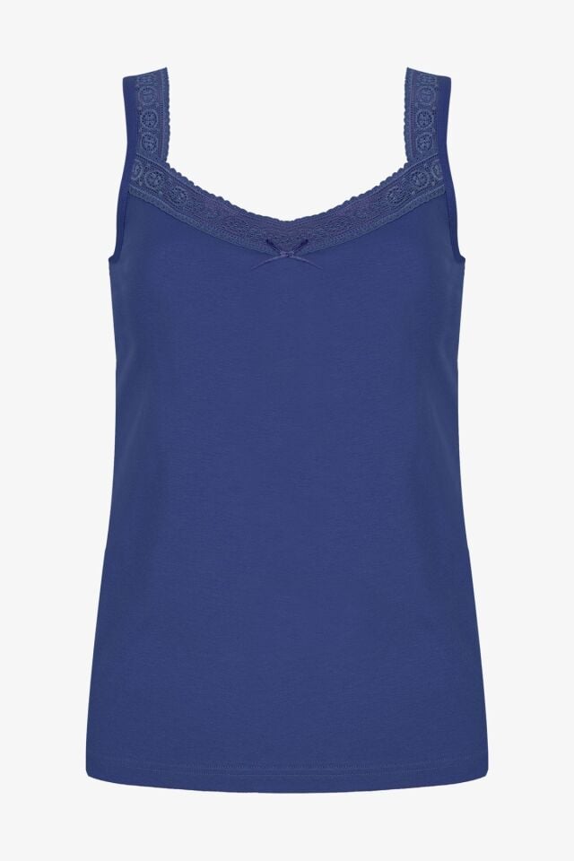 Kadın Dantel Detaylı Atlet Külot Takım KO2001TKM-1 İndigo - L/XL - KO2001TKM-1 İndigo - L/XL