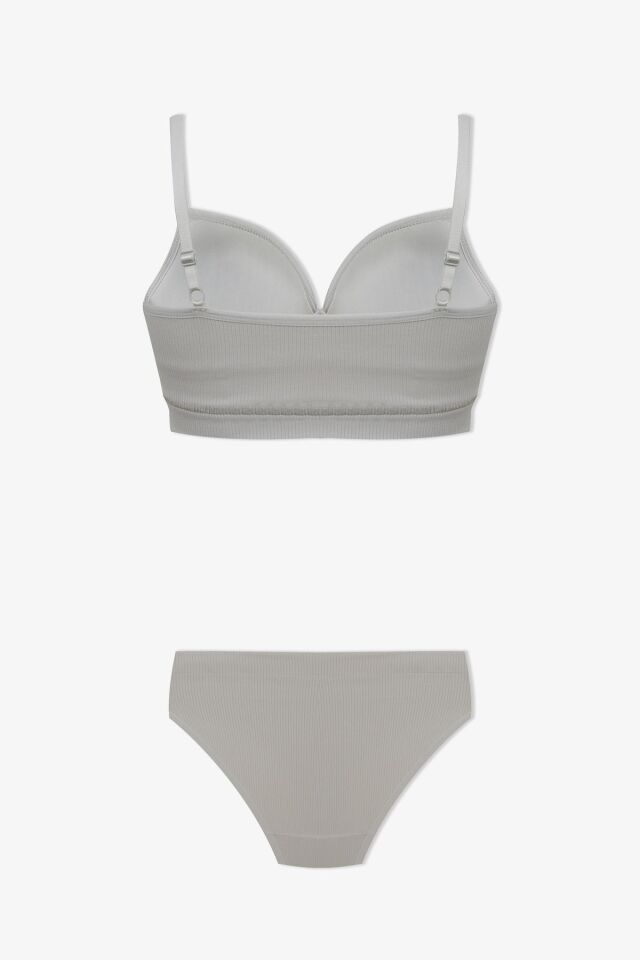 Kadın Fitilli Yarım Dolgulu Sütyen Takım 80318 Taş - 80B - 80318 Taş - 80B