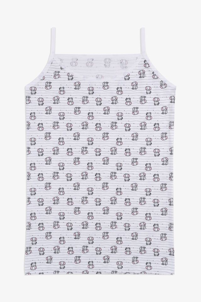 Kız Çocuk 3'lü Penguen Desenli Pamuklu Atlet 2011-4 - 3-5 Yaş