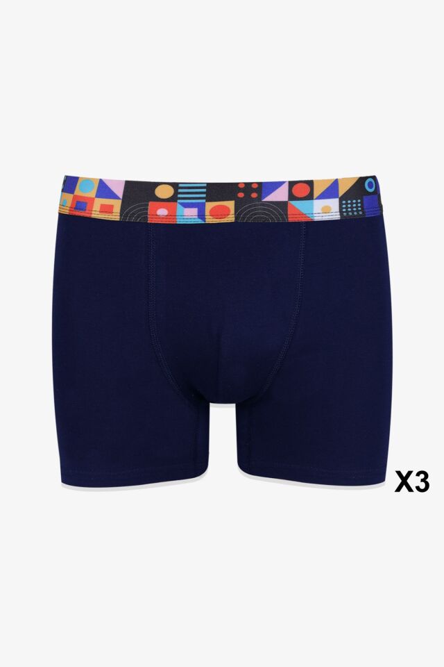 Erkek 6'lı Pamuklu Likralı Boxer
