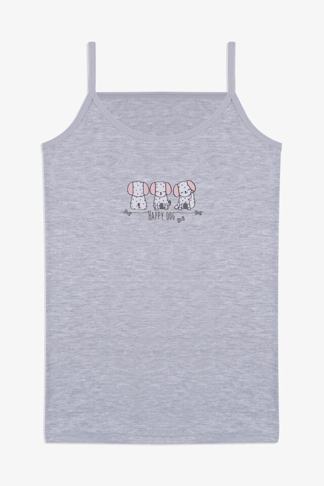 Kız Çocuk 3'lü Penguen Desenli Pamuklu Atlet 2011-4 - 7-9 Yaş