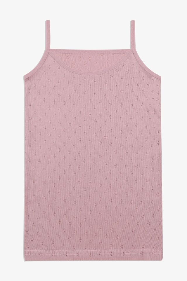 Kız Çocuk 3'lü Jakarlı İp Askılı Atlet Ekrubeyazkahve - 3-4 Yaş