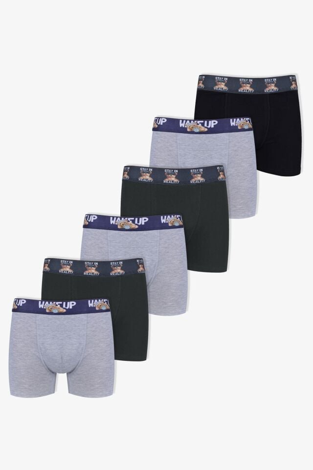 Erkek 6'lı Pamuklu Likralı Boxer KO9003BX-35 - L