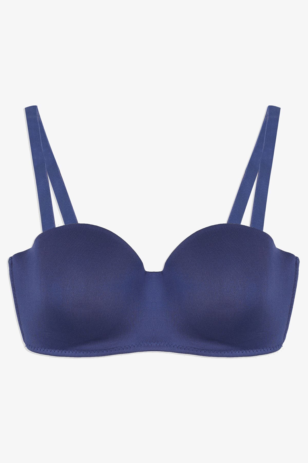 Kadın Dolgusuz Mikro Straplez Sütyen İndigo