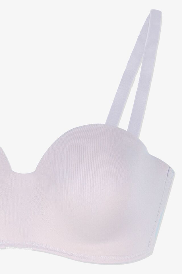 Kadın Dolgusuz Mikro Straplez Sütyen Beyaz