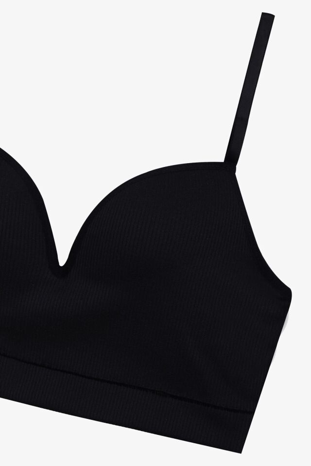 Kadın Fitilli Yarım Dolgulu Sütyen Takım Siyah - 80B - Siyah - 80B