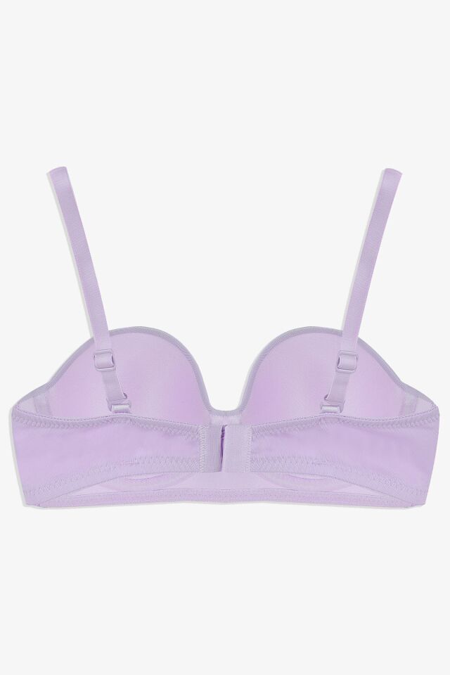 Kadın Dolgusuz Mikro Straplez Sütyen Lila