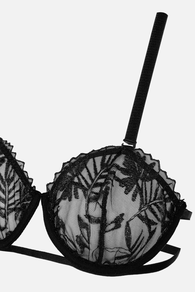 Kadın Brodeli Tüllü Dantelli Sütyen Takım