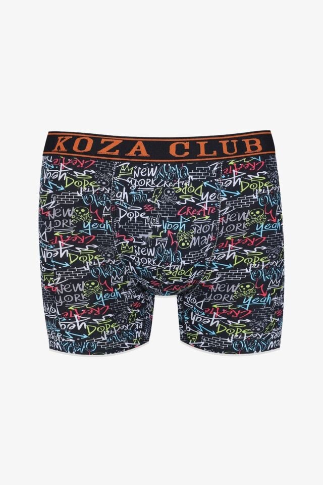 Erkek 3'lü Pamuklu Likralı Boxer denizsiyahyazı - XL