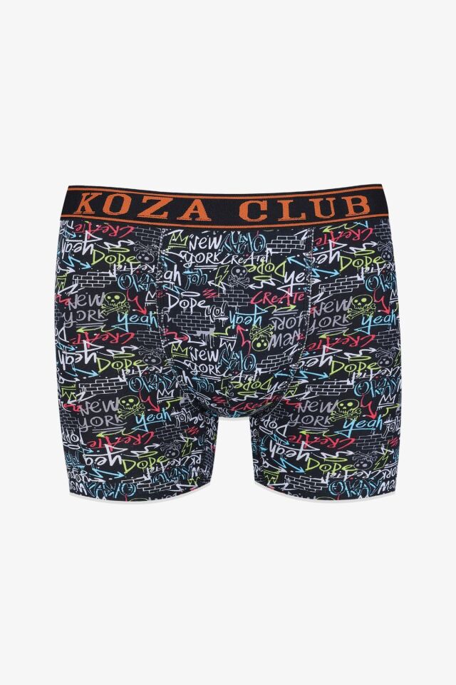 Erkek 3'lü Pamuklu Likralı Boxer denizsiyahyazı - XL
