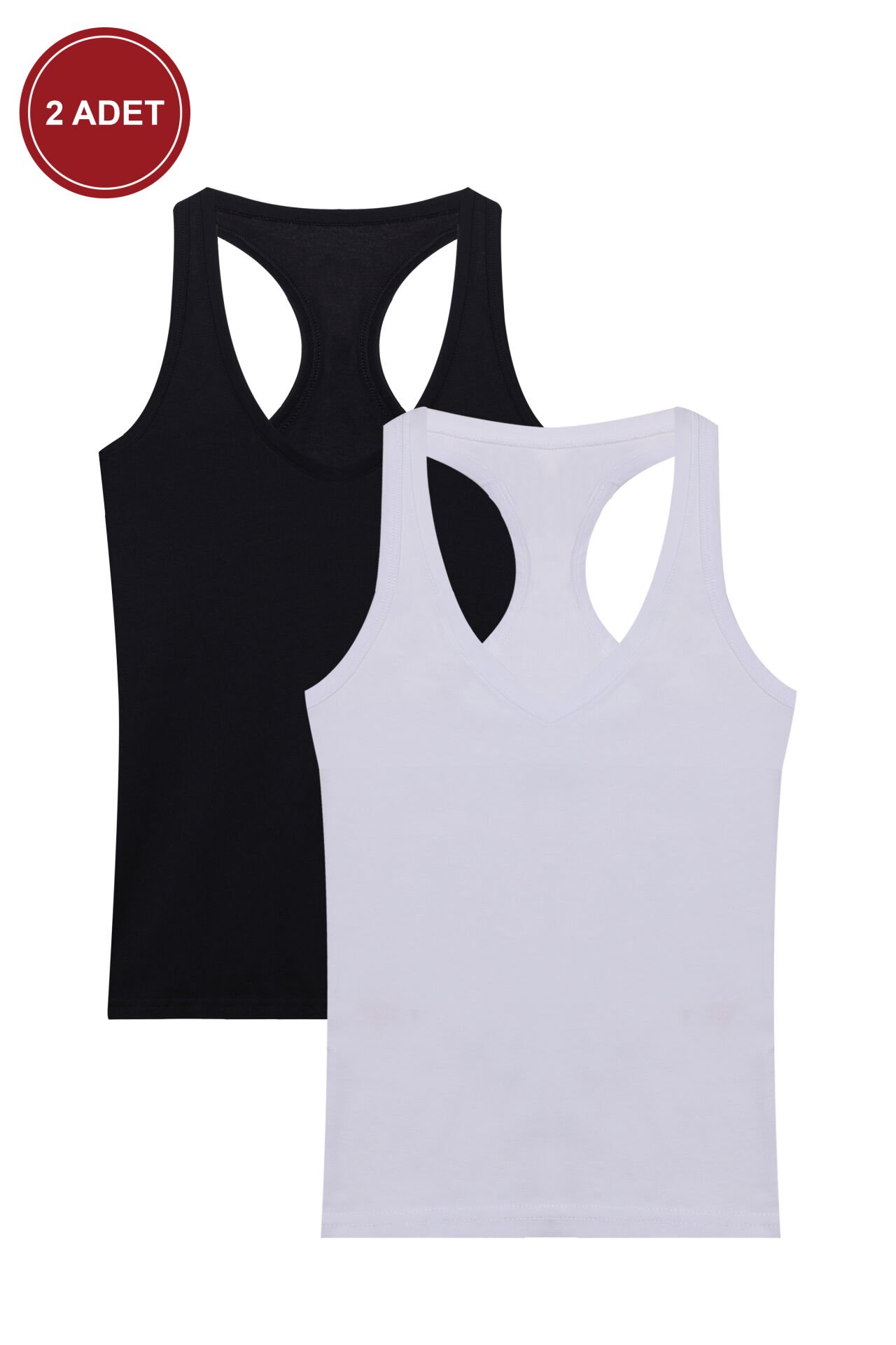 Kadın 2'li Sporcu Atlet Siyahbeyaz - L/XL - Siyahbeyaz - L/XL