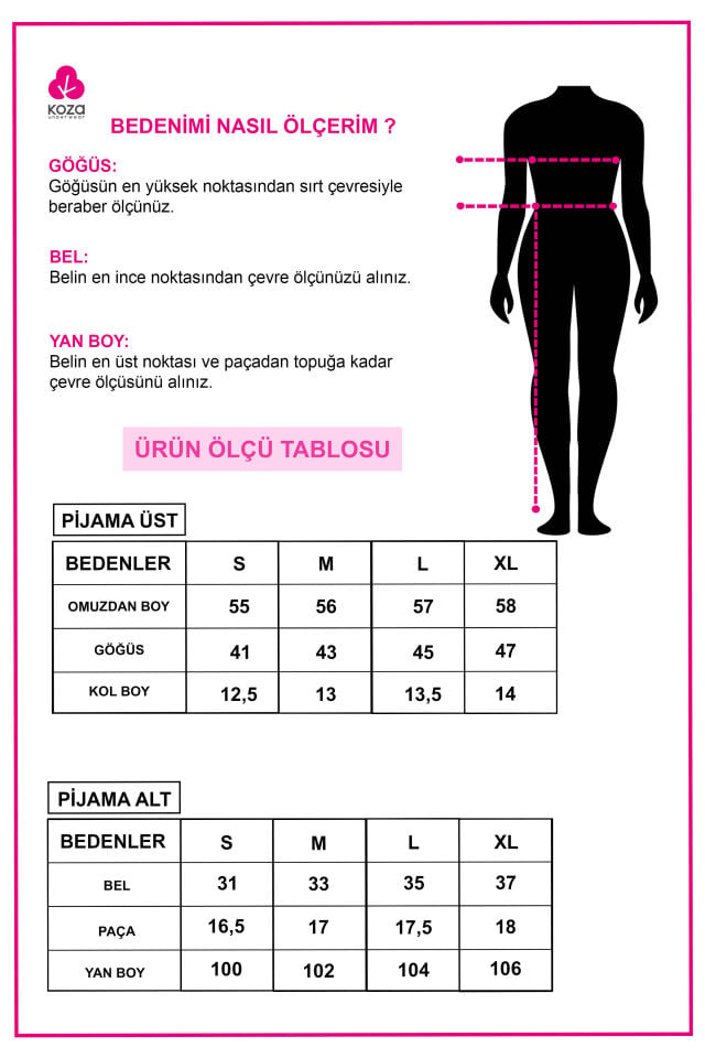 Kadın Kalp Desenli Kısa Kollu Pijama Takımı S - Ekru -  Pembe