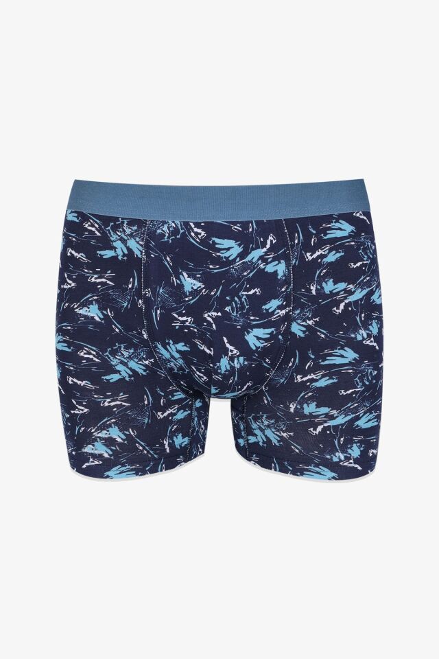 Erkek 3'lü Pamuklu Likralı Boxer denizsiyahyazı - M