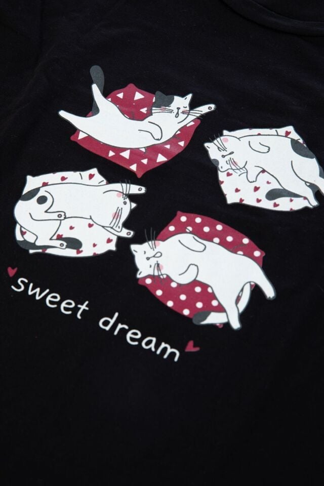 Kadın Desenli Pijama Takımı Çok Renkli - M - Çok Renkli - M