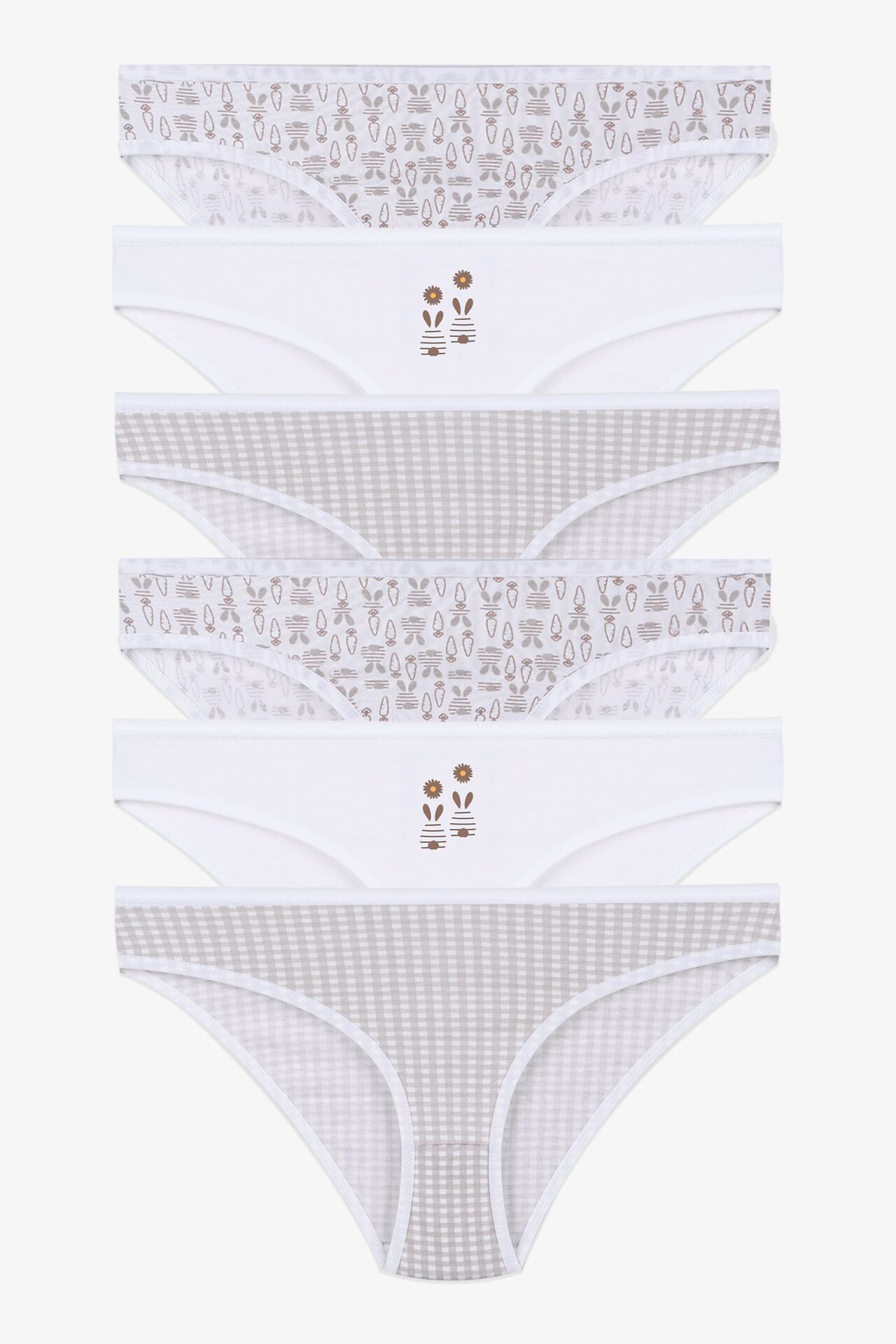 Çocuk 6'lı Desenli Pamuklu Likralı Külot Çok Renkli - 9-11 Yaş