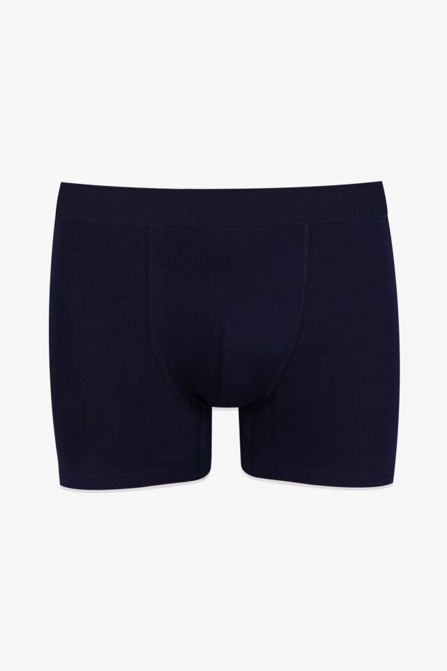 Erkek 2'li Pamuklu Likralı Boxer KO9004BX-1 Kuru Kafa Desen ve Lacivert - L