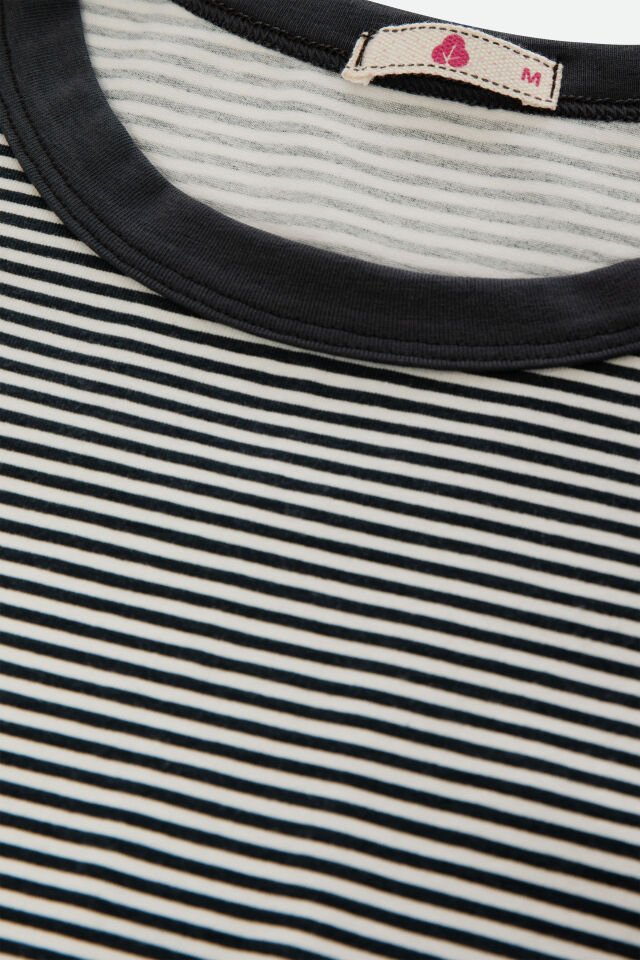 Kadın Pamuklu Yandan Yırtmaç Detaylı Çizgili Kısa Kollu Şort Takımı L - Ekru - Siyah