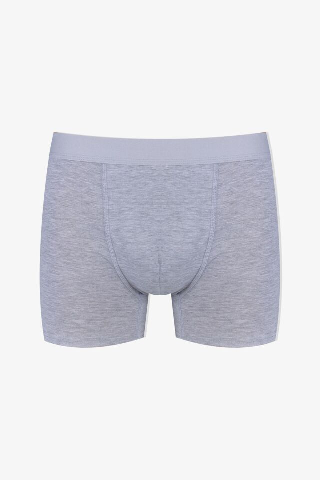 Erkek 2'li Pamuklu Likralı Boxer KO9004BX-3 Flamingo Desen ve Gri Melanj - L