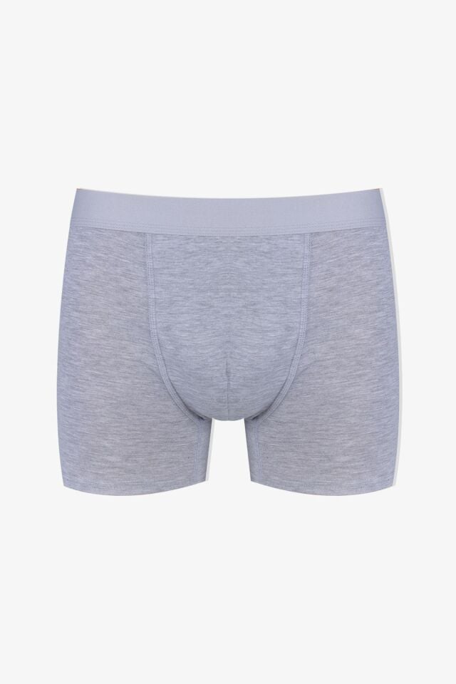 Erkek 2'li Pamuklu Likralı Boxer KO9004BX-3 Flamingo Desen ve Gri Melanj - XL