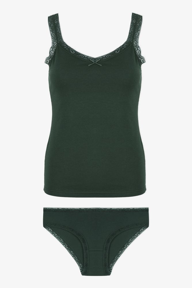 Kadın Dantel Detaylı Atlet Külot Takım