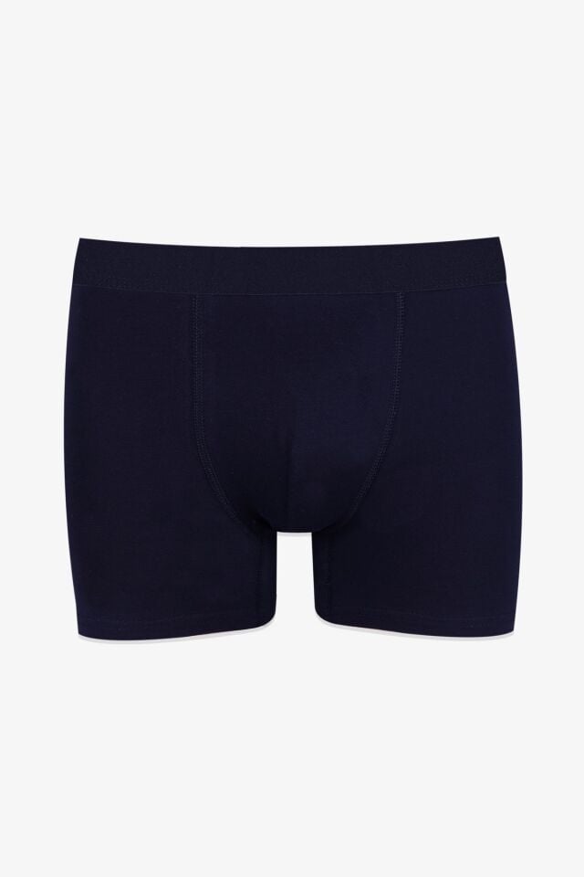 Erkek 2'li Pamuklu Likralı Boxer KO9004BX-4 Palmiye Desen ve Lacivert - M
