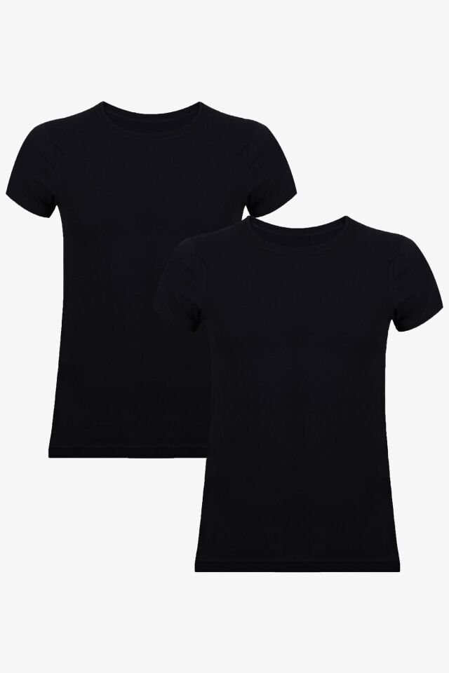 Erkek 2'li Basic Likralı T-Shirt Siyah - 2XL - Siyah - 2XL