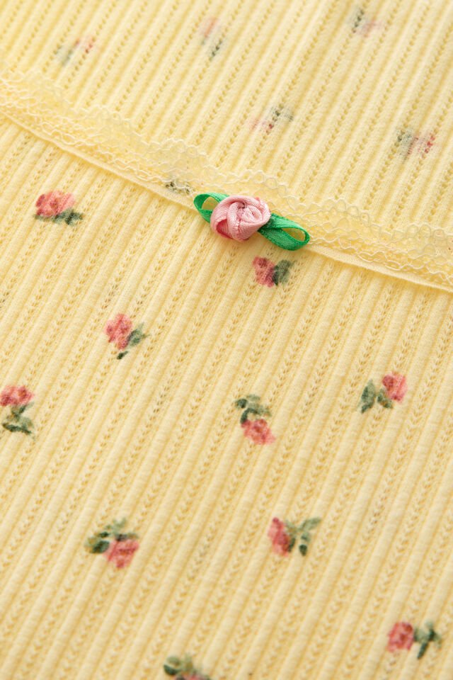 Kadın Kare Dantel Yaka Baby Overloklu Fiyonk Detaylı Pijama Takımı S