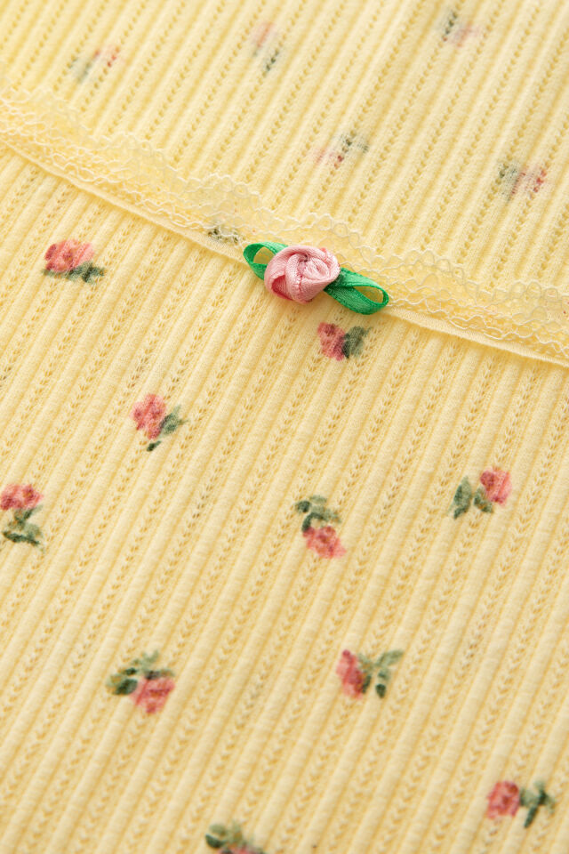 Kadın Kare Dantel Yaka Baby Overloklu Fiyonk Detaylı Pijama Takımı S