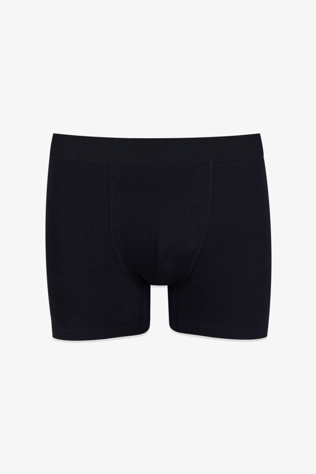 Erkek 2'li Pamuklu Likralı Boxer KO9004BX-5 Zincir Desen ve Siyah - L