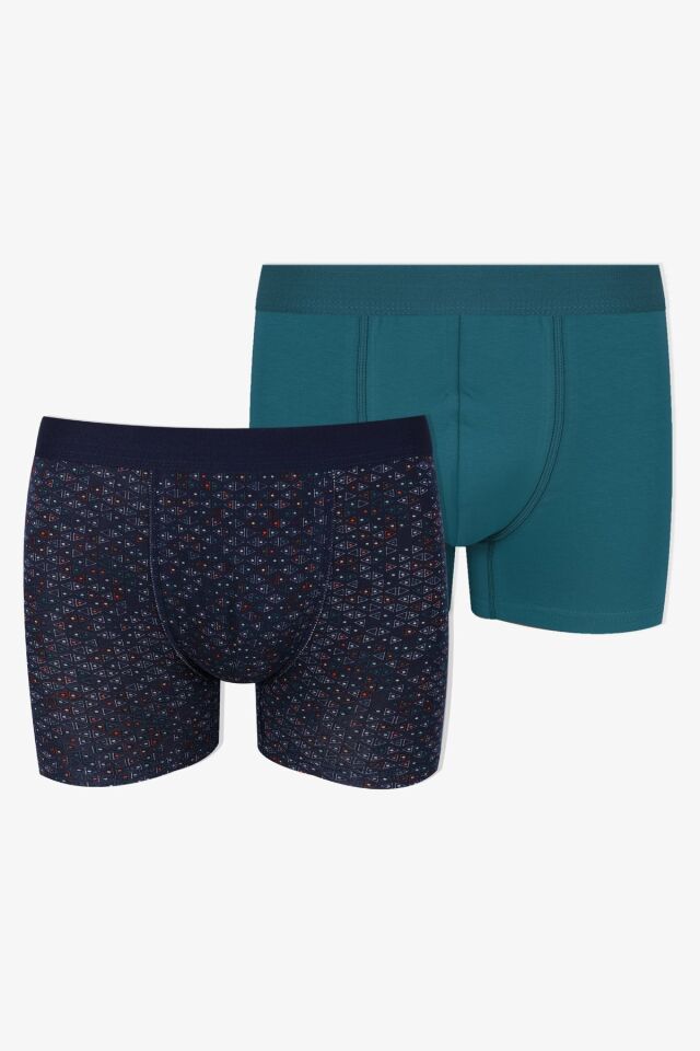 Erkek 2'li Pamuklu Likralı Boxer