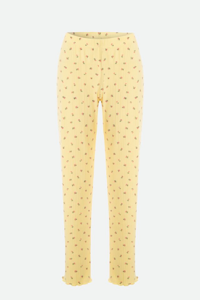 Kadın Kare Dantel Yaka Baby Overloklu Fiyonk Detaylı Pijama Takımı L