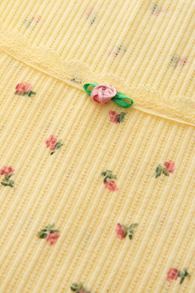 Kadın Kare Dantel Yaka Baby Overloklu Fiyonk Detaylı Pijama Takımı XL