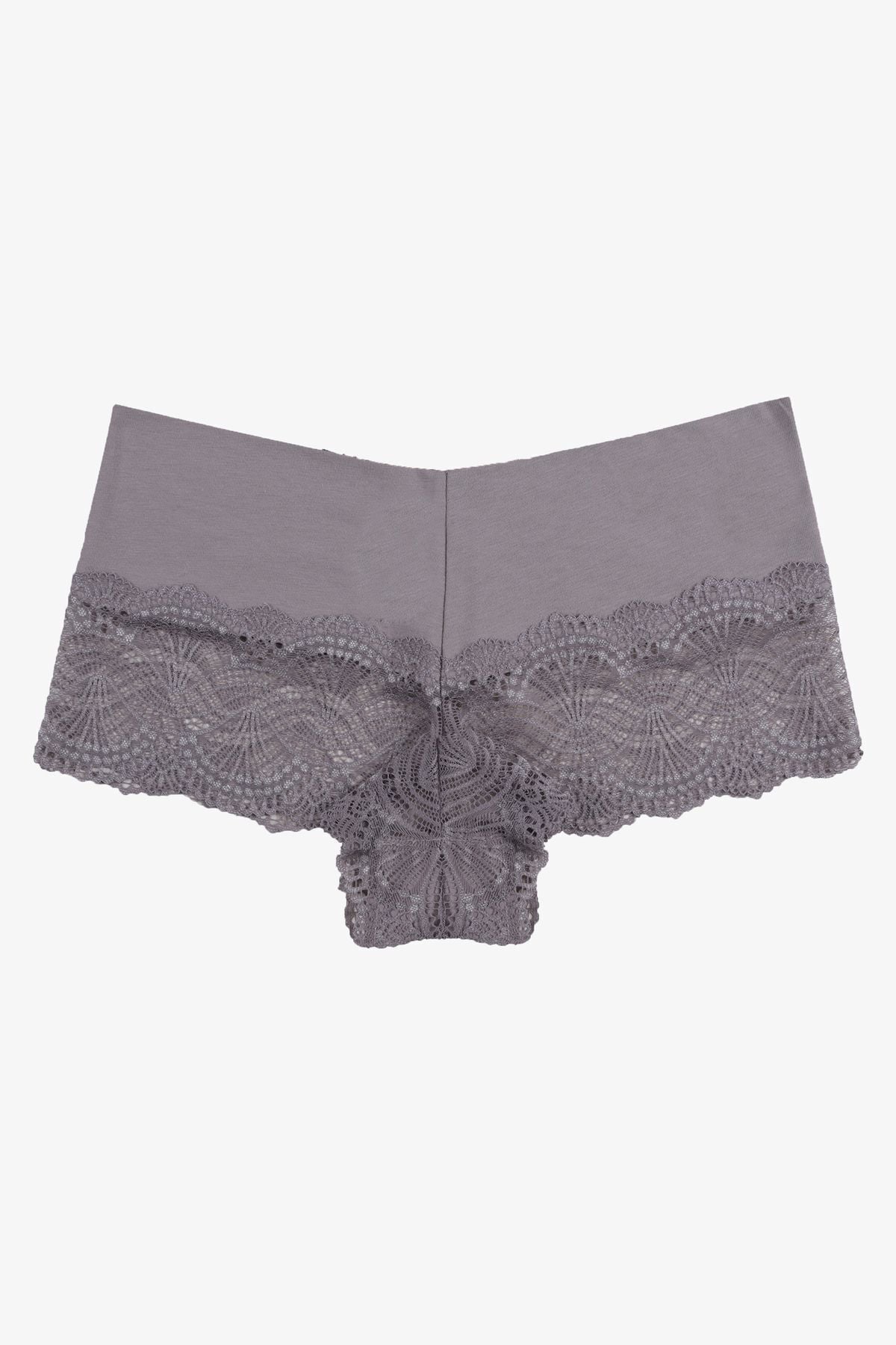 Kadın 3'lü Dantelli Boxer-külot siyahbordovizon - M - siyahbordovizon - M