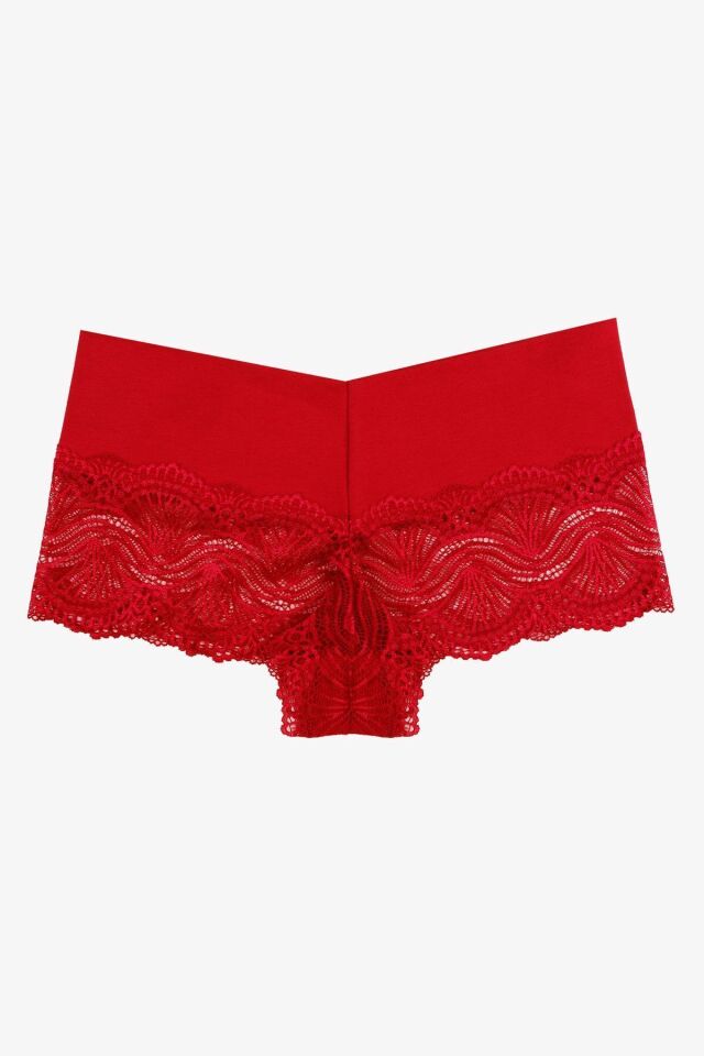 Kadın 3'lü Dantelli Boxer-külot Siyahkırmızıvizon - M - Siyahkırmızıvizon - M