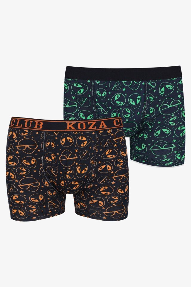 Erkek 2'li Pamuklu Likralı Boxer KO9178-3 - L