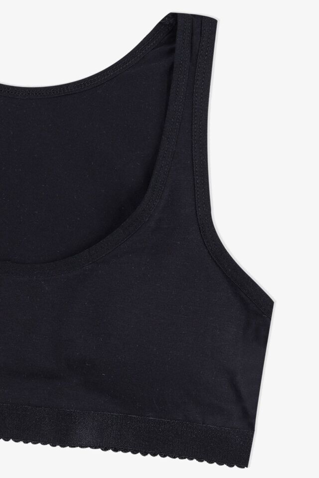 Kadın Kalın Askılı Kaplı Pamuklu Sporcu Büstiyer