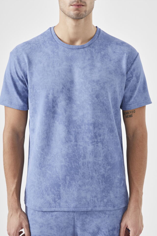 Erkek Şortlu Cepli Pijama Takımı Mavi - 2XL