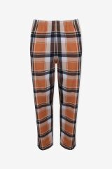 Erkek Kısa Kollu Pamuklu Ekose Desenli Ayıcık Baskılı Pijama Takımı