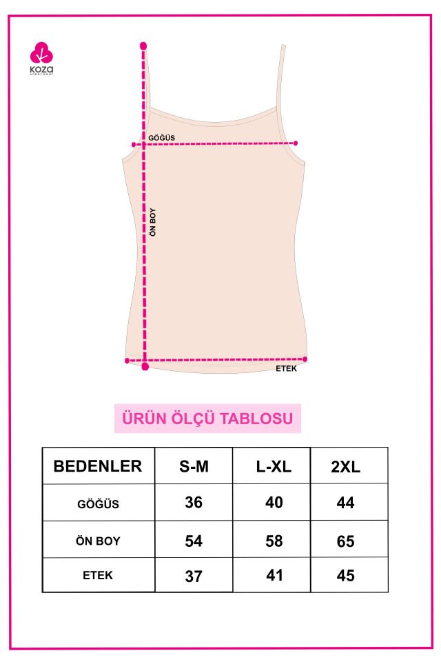 Kadın 2'li Pamuklu Basic İp Askılı Atlet KO989 Siyah -  Beyaz - S/M