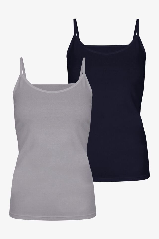 KO989 Lacivert - Dantel Gri