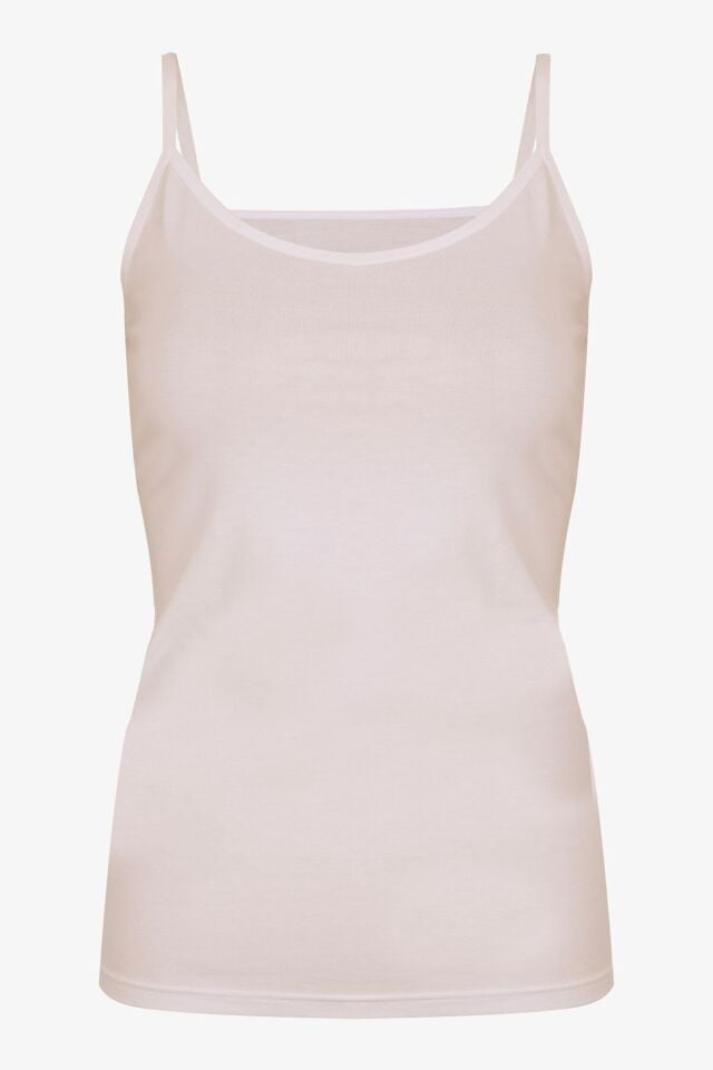 Kadın 2'li Pamuklu Basic İp Askılı Atlet KO989 Ten - Siyah - 2XL