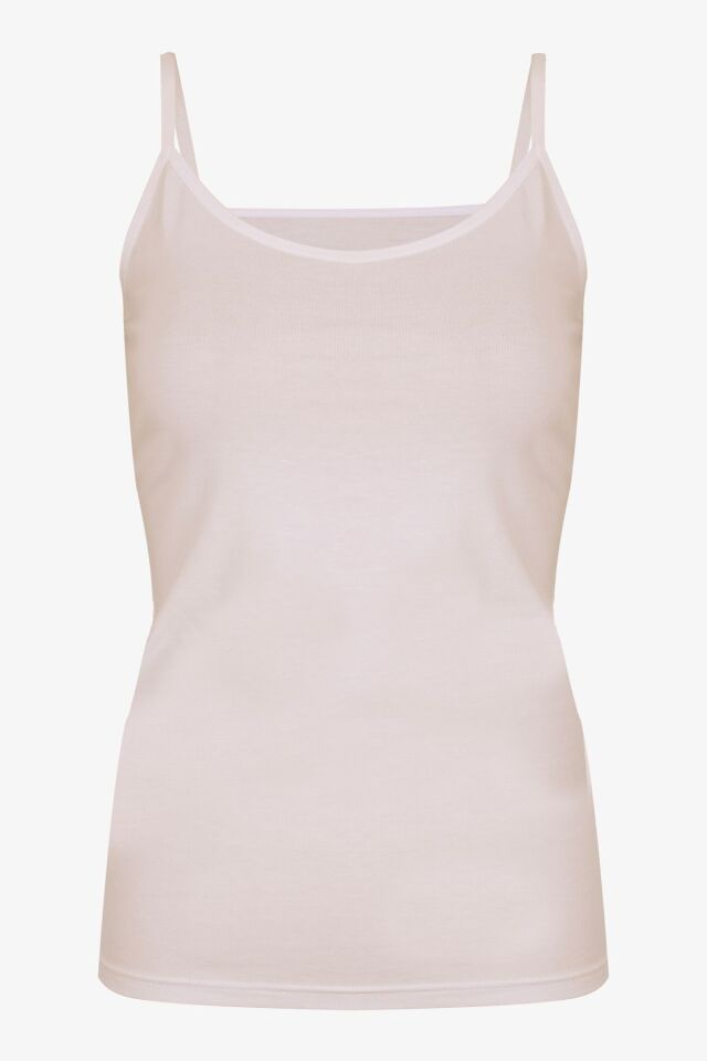 Kadın 2'li Pamuklu Basic İp Askılı Atlet KO989 Ten - Siyah - 2XL