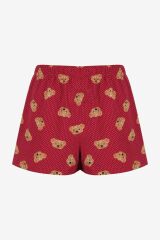 Kadın Pamuklu Ayıcık Desenli V Yaka Şortlu Pijama Takımı