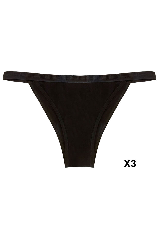 Kadın 6'lı Yumuşak Dokulu Viskon Külot Siyah - Ten - L/XL