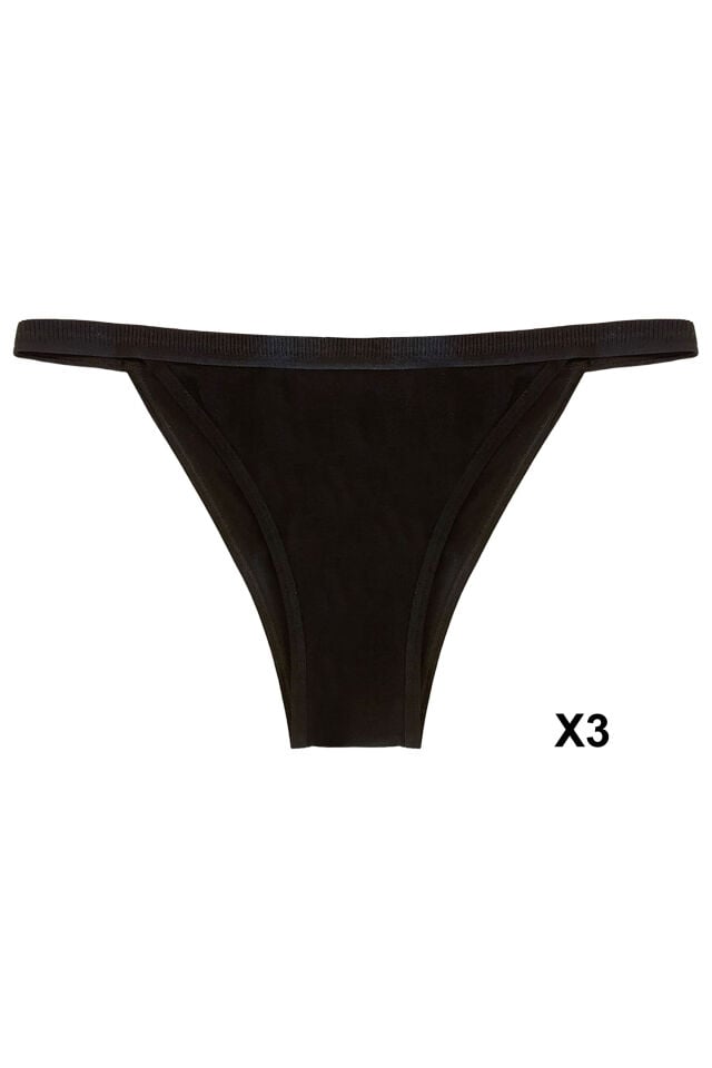 Kadın 6'lı Yumuşak Dokulu Viskon Külot Siyah - Ten - L/XL