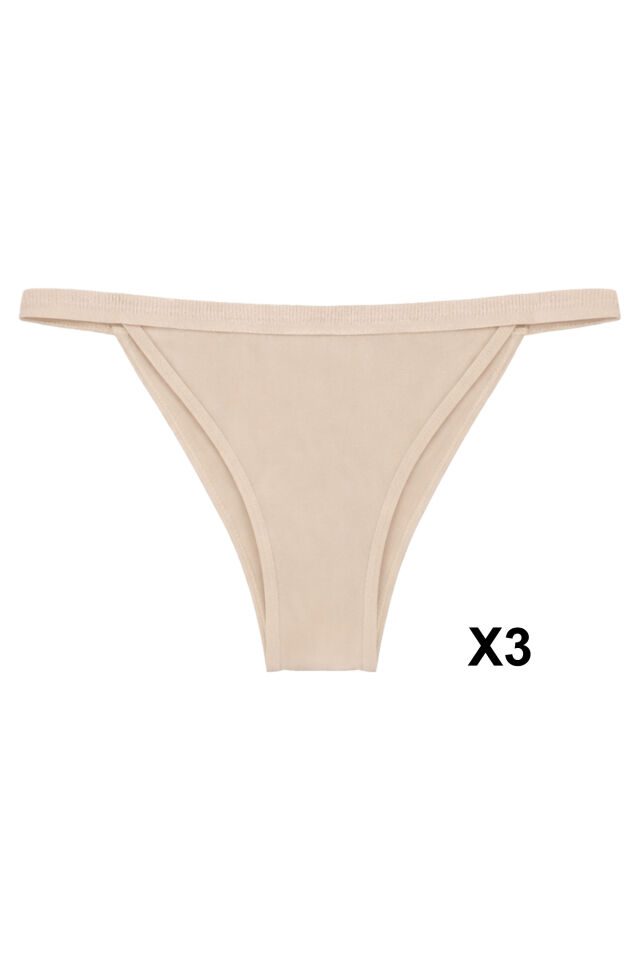 Kadın 6'lı Yumuşak Dokulu Viskon Külot Siyah - Ten - L/XL