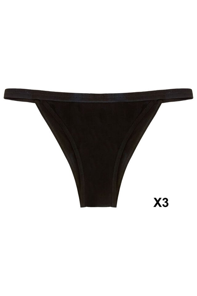 Kadın 6'lı Yumuşak Dokulu Viskon Külot Siyah - Ten - 2XL