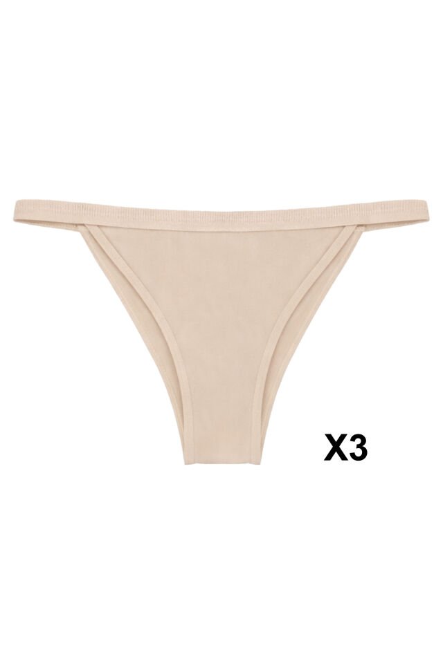 Kadın 6'lı Yumuşak Dokulu Viskon Külot Siyah - Ten - 2XL